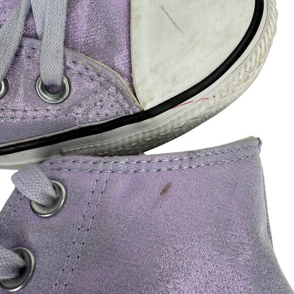 Converse All Star Womens High Top Sneakers Sz 8.5 Light Purple‎ Metallic Canvas - Picture 11 of 11